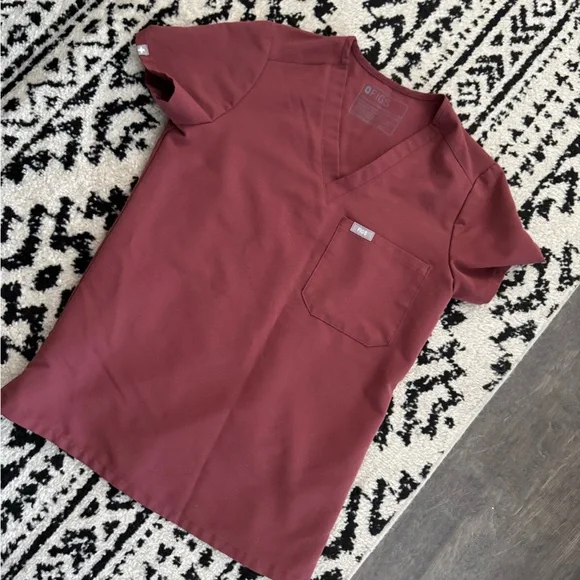 Figs dark Cherry Burgundy Scrub Set xxs - Picture 2 of 3